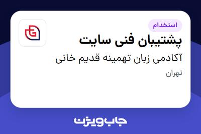  استخدام پشتیبان فنی سایت در آکادمی زبان تهمینه قدیم خانی