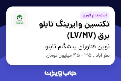  استخدام تکنسین وایرینگ تابلو برق (LV/MV) - آقا در نوین فناوران پیشگام تابلو