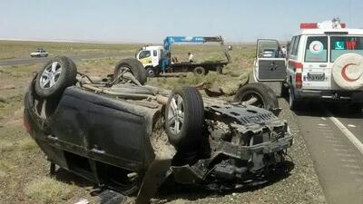  ۷ مصدوم بر اثر واژگونی خودروی ام‌وی‌ام در محور شیروان ـ بجنورد