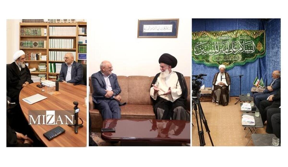 دیدار رئیس دفتر رئیس جمهور با حضرات آیات فاضل، یثربی و فقیهی